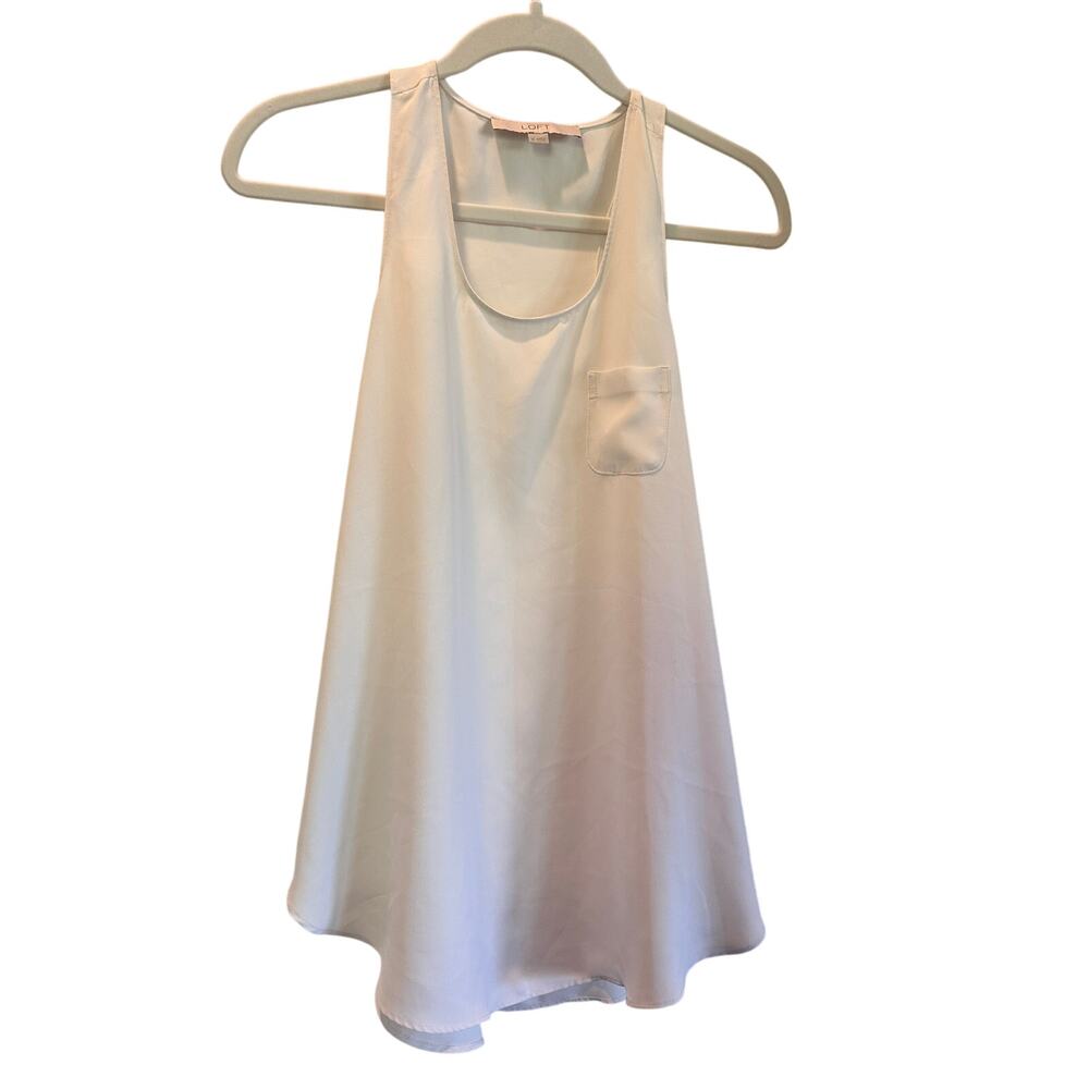 LOFT Off White Sheer Pocket Racerback Tank XS